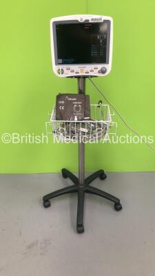 GE Dash 5000 Patient Monitor on Stand with BP,SpO2,Temp/CO,CO2,NBP and ECG Options,1 x BP Hose,1 x BP Cuff,1 x SpO2 Finger Sensor and 1 x 3-Lead ECG Lead (Powers Up) * SN SD008199398GA * * Mfd 2008 *