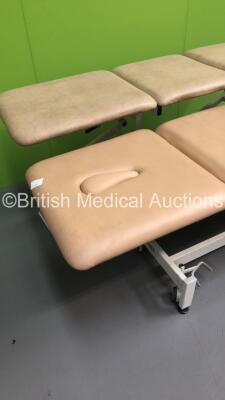 1 x Akron Hydraulic Patient Examination Couch and 1 x Everyway Medical Hydraulic Patient Examination Couch (1 x Hydraulics Tested Working,1 x Unable to Test Due to No Hydraulic Foot Pump) * SN 11002027 / 006349 * - 4