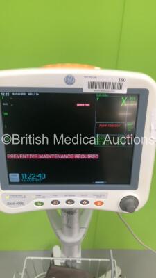 GE Dash 4000 Patient Monitor with BP,SpO2,Temp/CO,CO2,NBP and ECG Options,1 x BP Hose,1 x BP Cuff,1 x SpO2 Finger Sensor and 1 x 3-Lead ECG Lead (Powers Up) * SN SHQ14056346SA * Mfd 2014 *