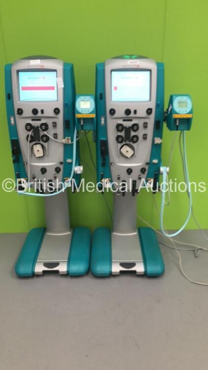 2 x Gambro Prismaflex Dialysis Machines Version 7.20 - Running Hours 01696 / 01381 with 2 x Barkey AutoControl Unit (Both Power Up) * SN PA11553 / PA11555 *