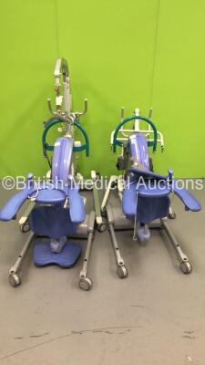 Job Lot of Patient Hoists Including 1 x Liko Viking XL Electric Patient Hoist with Controller,2 x Arjo Sara Plus Electric Standing Hoists with Controllers and 1 x Liko Sabina II Comfort Electric Patient Hoist (2 x Power Up,2 x No Power) * SN SPSN0801G089 