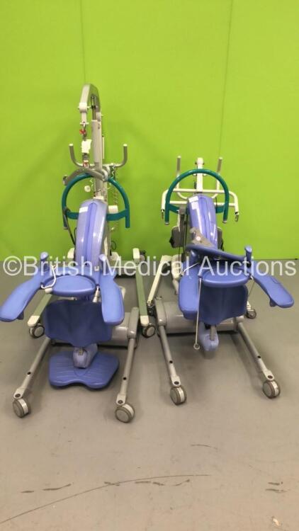 Job Lot of Patient Hoists Including 1 x Liko Viking XL Electric Patient Hoist with Controller,2 x Arjo Sara Plus Electric Standing Hoists with Controllers and 1 x Liko Sabina II Comfort Electric Patient Hoist (2 x Power Up,2 x No Power) * SN SPSN0801G089