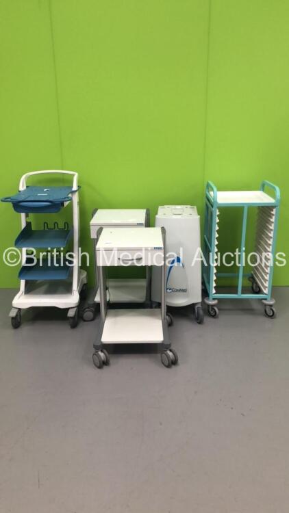 Job Lot of Trolleys Including 2 x ERBE Diathermy Trolleys,1 x ConMed,1 x Covidien and 1 x Bristol Maid Crash Trolley