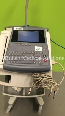GE MAC1600 ECG Machine on Stand with 1 x 10-Lead ECG Lead (Powers Up) * SN SDE13470156NA * - 2