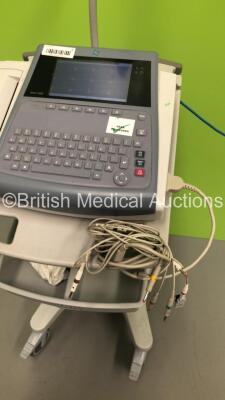 GE MAC1600 ECG Machine on Stand with 1 x 10-Lead ECG Lead (Powers Up) * SN SDE13470156NA * - 4