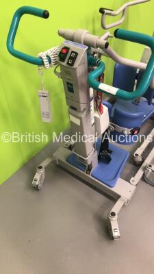 3 x Arjo Sara 3000 Electric Patient Hoist with Batteries and Controllers (All Power Up - 2 x Good Batteries Included - 1 x Flat Battery Included) - 5