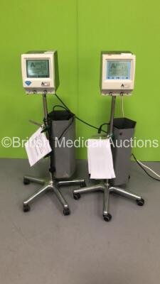 2 x Anetic Aid AET Electronic Tourniquets on Stands (Both Power Up)