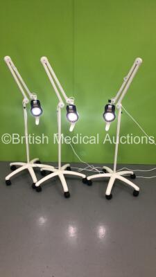 3 x Luxo Patient Examination Lamps on Stands (All Power Up) *S/N 6528452*