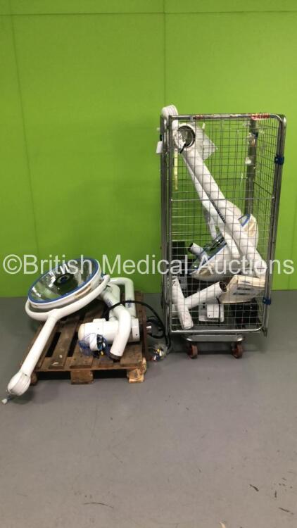 2 x Eschmann Operating Theatre Lights with Arms and Accessories * On Pallet * (Cage Not Included)