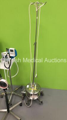 1 x Pivotal Health Solutions Stand, 1 x Seca Stand on Scales, 1 x Vital Flow 100 Oxygen Air Flow Meter on Stand, 1 x Welch Allyn Blood Pressure Meter on Stand and 1 x Mobile Extension Lead with Drip Stand - 5