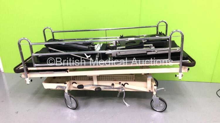 Huntleigh Nesbit Evans Hydraulic Patient Trolley with Mattress and Steris Operating Table Attachments *S/N NA*