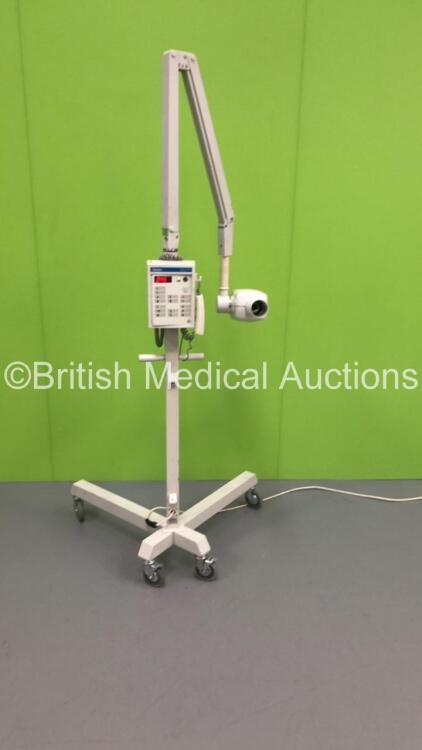 Gendex Oralix 65S Dental X-Ray Head Type 9801 100 32404 on Stand with Gendex Dens-O-Mat X-Ray Timer with Finger Trigger (Powers Up)