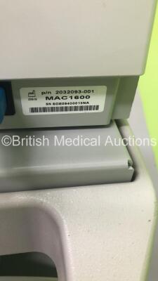 GE MAC1600 ECG Machine on Stand with 1 x 10-Lead ECG Lead (Powers Up) * SN SDE9400013NA * - 5