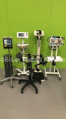1 x Anetic Aid APT MK3 Tourniquet with Hoses, 1 x Seca Stand on Weighing Scales, Welch Allyn 901058 Vital Signs Monitor on Stand, Anetic Aid AET Electronic Tourniquet and Accucare Positioning Arm