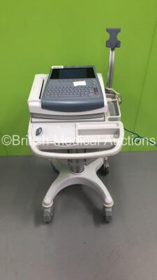 GE MAC1600 ECG Machine on Stand with 1 x 10-Lead ECG Lead (Powers Up) * SN SDE13370001NA *