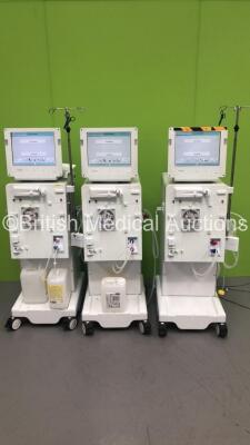 3 x B-Braun Dialog+ Dialysis Machine Software Version 8.28 - Running Hours 27055 / 37761 / 33964 (All Power Up)