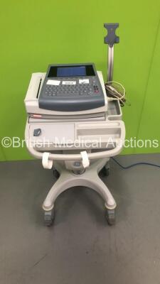 GE MAC 1600 ECG Machine on Stand with 10 Lead ECG Leads (Powers Up) *S/N SDE09400015NA* ***IR111***