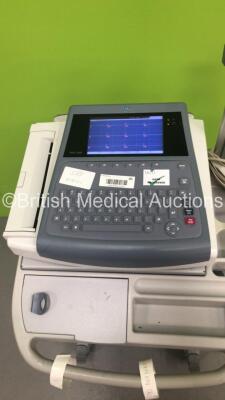 GE MAC 1600 ECG Machine on Stand with 10 Lead ECG Leads (Powers Up) *S/N SDE09400015NA* ***IR111*** - 2