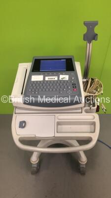 GE MAC 1600 ECG Machine on Stand with 10 Lead ECG Leads (Powers Up) *S/N SDE09400005NA* - 2