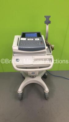 GE MAC 1600 ECG Machine on Stand with 10 Lead ECG Leads (Powers Up) *S/N SDE09400010NA* ***IR110***