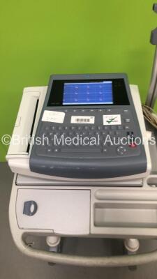 GE MAC 1600 ECG Machine on Stand with 10 Lead ECG Leads (Powers Up) *S/N SDE09400010NA* ***IR110*** - 2