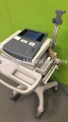 GE MAC 1600 ECG Machine on Stand with 10 Lead ECG Leads (Powers Up) *S/N SDE09400010NA* ***IR110*** - 3