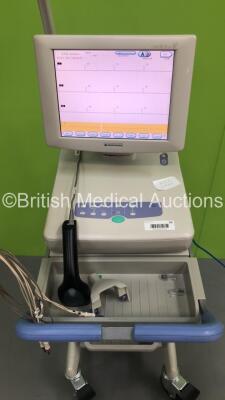 Nihon Kohden ECG-1550K Electrocardiograph on Stand with 1 x 10-ECG Lead (Powers Up) * SN 00989 * - 2