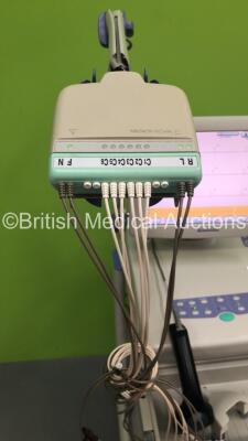 Nihon Kohden ECG-1550K Electrocardiograph on Stand with 1 x 10-ECG Lead (Powers Up) * SN 00989 * - 3