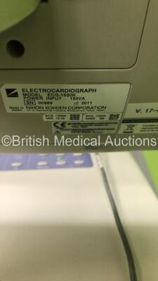 Nihon Kohden ECG-1550K Electrocardiograph on Stand with 1 x 10-ECG Lead (Powers Up) * SN 00989 * - 5