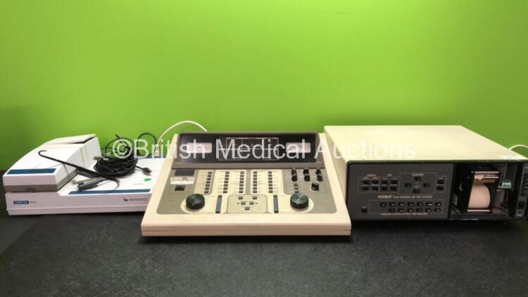 Job Lot of Audiometry Equipment Including 1 x Otometrics Aurical Plus Audio Diagnostic System (Powers Up) 1 x GSI 16 Audiometer (Powers Up) 1 x Fonix 6500 Hearing Aid Test System (Powers Up with Missing Printer Cover-See Photo)