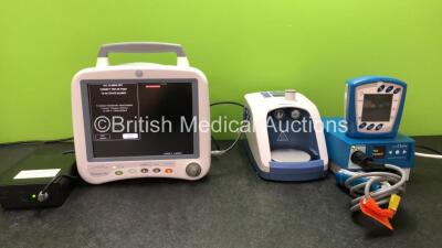 Mixed Lot Including 1 x GE Transport Pro Patient Monitor with 1 x AC Power Supply (Powers Up with Damaged Power Port-See Photo) 1 x Fisher & Paykel Ref PT101UK Airvo 2 Humidifier Unit (Powers Up with Blank Display and Alarm) 1 x enLow Controller Model 121