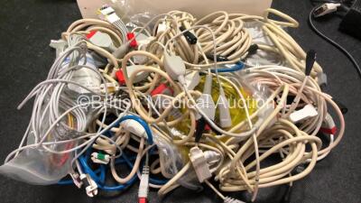 Mixed Lot Including 1 x GE CDA19 Monitor with 1 x AC Power Supply (Powers Up with Missing Dial-See Photo), 1 x GE Pro Clinical Information Centre (Powers Up) Various Patient Monitoring Cables *SN - 5