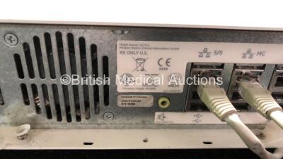 Mixed Lot Including 1 x GE CDA19 Monitor with 1 x AC Power Supply (Powers Up with Missing Dial-See Photo), 1 x GE Pro Clinical Information Centre (Powers Up) Various Patient Monitoring Cables *SN - 6