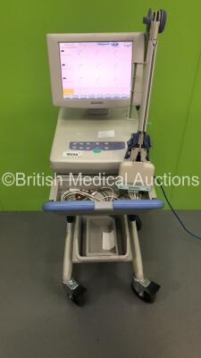 Nihon Kohden ECG-1550K Electrocardiograph on Stand with 1 x 10-ECG Lead (Powers Up) * SN 00986 *