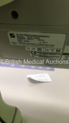 Nihon Kohden ECG-1550K Electrocardiograph on Stand with 1 x 10-ECG Lead (Powers Up) * SN 00983 * - 5