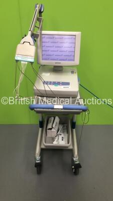 Nihon Kohden ECG-1550K Electrocardiograph on Stand with 1 x 10-ECG Lead (Powers Up) * SN 00992 *