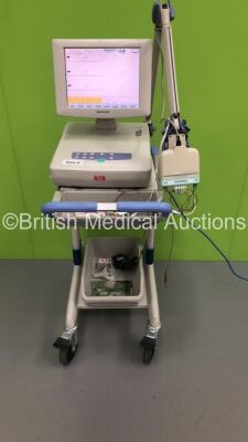 Nihon Kohden ECG-1550K Electrocardiograph on Stand with 1 x 10-ECG Lead (Powers Up) * SN 00987 *