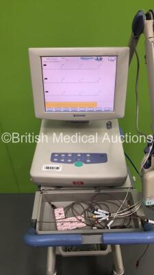 Nihon Kohden ECG-1550K Electrocardiograph on Stand with 1 x 10-ECG Lead (Powers Up) * SN 00987 * - 2