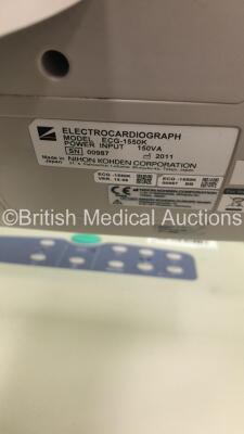 Nihon Kohden ECG-1550K Electrocardiograph on Stand with 1 x 10-ECG Lead (Powers Up) * SN 00987 * - 6