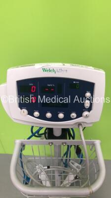 Welch Allyn 53N00 Patient Monitor on Stand with 1 x BP Hose (Powers Up) * SN JA038810 * - 3