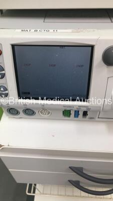 GE 250CX Series Fetal Monitor on Table with 1 x US Transducer and 1 x Toco Transducer (Powers Up) - 3