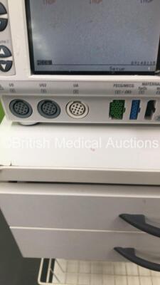 GE 250CX Series Fetal Monitor on Table with 1 x US Transducer and 1 x Toco Transducer (Powers Up) - 4