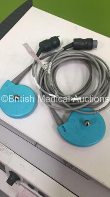 GE 250CX Series Fetal Monitor on Table with 1 x US Transducer and 1 x Toco Transducer (Powers Up) - 7