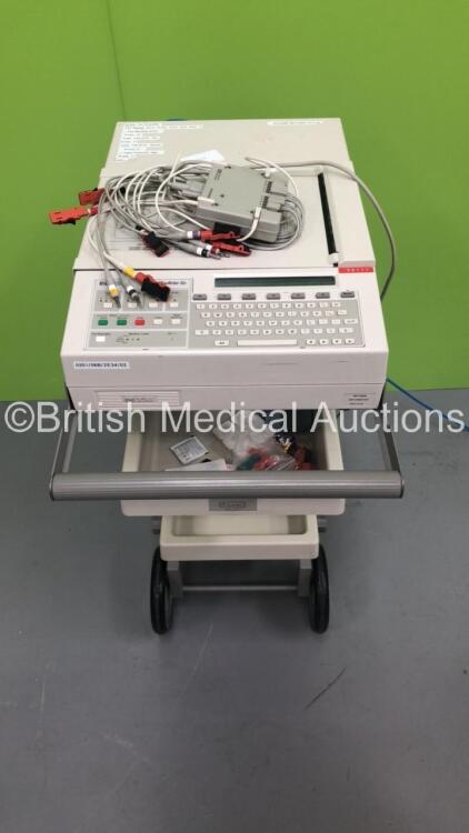 Hewlett Packard PageWriter XLe ECG Machine on Stand with 10 Lead ECG Leads (Powers Up)