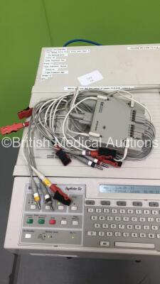 Hewlett Packard PageWriter XLe ECG Machine on Stand with 10 Lead ECG Leads (Powers Up) - 3