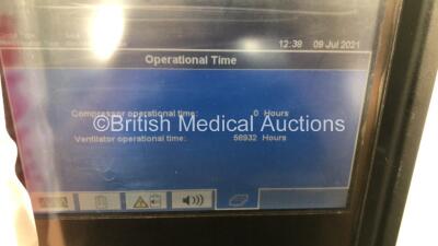 Nellcor Puritan Bennett 840 Ventilator System System Software Version 4-070000-85-AB Running Hours 56932 with Hoses (Powers Up - Screen Mounting Point Broken - Taped to Lower Body) *S/N 0116002796** - 3