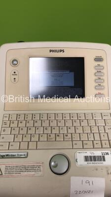 2 x Philips PageWriter Trim II ECG Machines on Stands with 2 x 10-Lead ECG Leads (Both Power Up) * SN USD0403038 / US30504153 * - 6