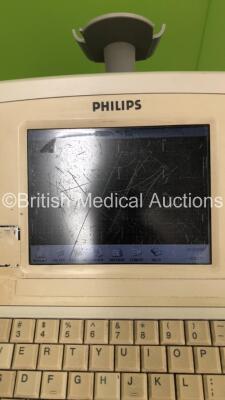 2 x Philips PageWriter Trim II ECG Machines on Stands with 2 x 10-Lead ECG Leads (Both Power Up) * SN USD0403038 / US30504153 * - 8