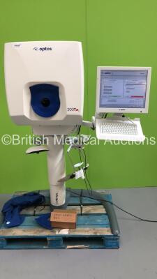 OPTOS 200 TX Panoramic Ophthalmoscope-P200MAAF Model A10092 with Monitor and Keyboard (Powers Up-Unable to Connect to Network-See Photos) * SN 8297 * * Mfd 2014 *