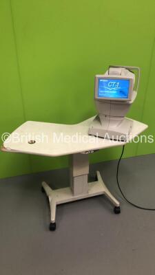 Topcon Computerized Tonometer CT-1 Software Version 3.01 with Printer Options on Topcon ATE-600 Motorized Table (Powers Up-Damage to Screen and Damage to Table-See Photos) * SN 2730513 * * Mfd 2015 * **FOR EXPORT OUT OF THE UK ONLY**